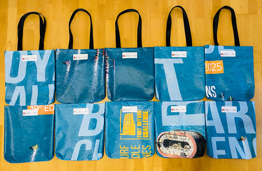 Les bâches du Fort Boyard Challenge ont été upcyclées et transformées pour entamer une nouvelle vie durable