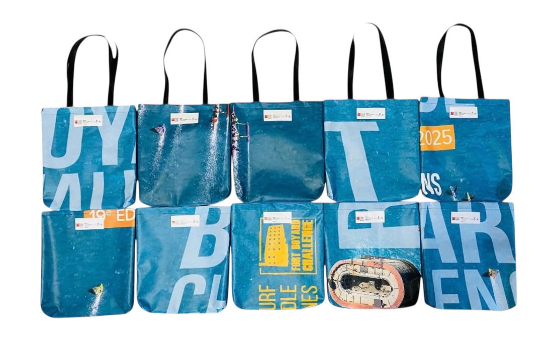 Les bâches du Fort Boyard Challenge ont été upcyclées et transformées pour entamer une nouvelle vie durable