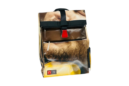 sac à dos nine june swiss made bâche de camion recyclée nomad 25 litres.swiss made, recycling, upcycling, tructarpaunlin, backpack, adventurer