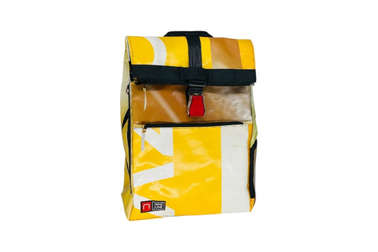 sac à dos nine june swiss made bâche de camion recyclée nomad 25 litres.swiss made, recycling, upcycling, tructarpaunlin, backpack, adventurer