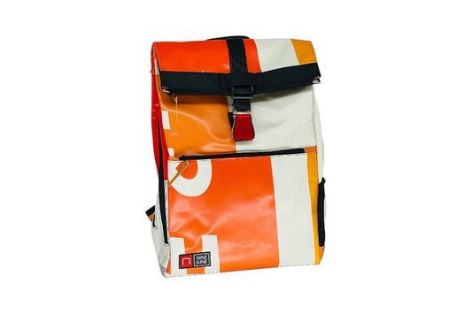 sac à dos nine june swiss made bâche de camion recyclée nomad 25 litres.swiss made, recycling, upcycling, tructarpaunlin, backpack, adventurer